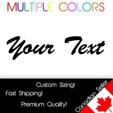 Custom Text Decal - Your Text vinyl die cut sticker Brush Script   222709056137